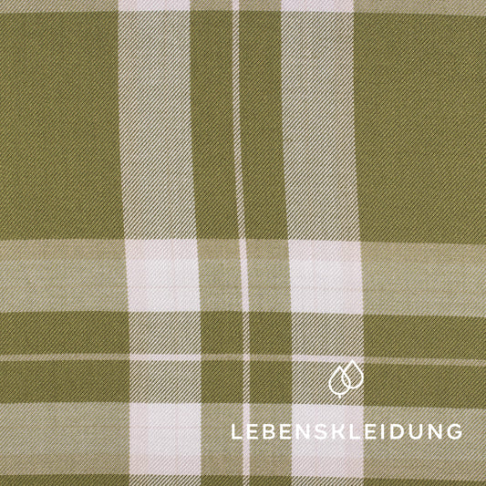 Re-Life EcoVero Viscose - Grün Rosa Kariert – Detailansicht