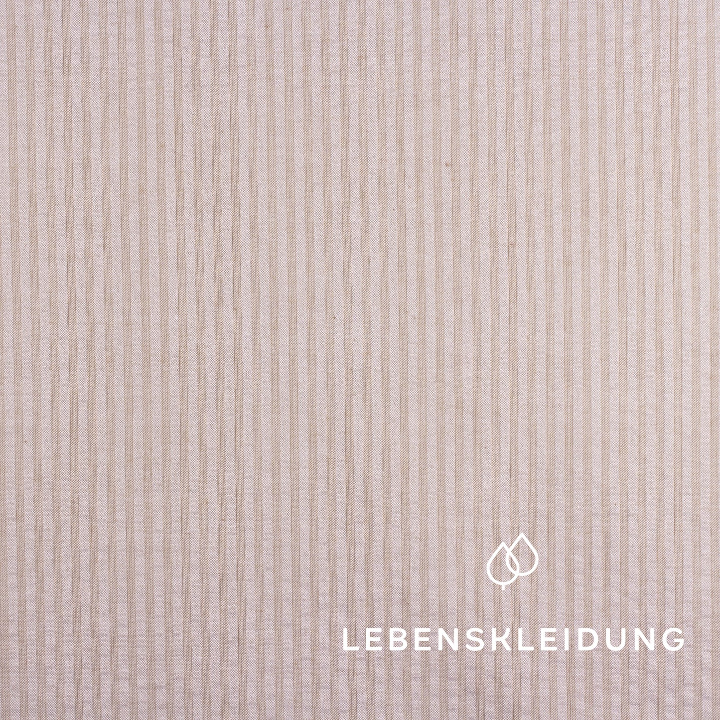 Re-Life Baumwoll Seersucker - Pastel Creme Muster – Detailansicht