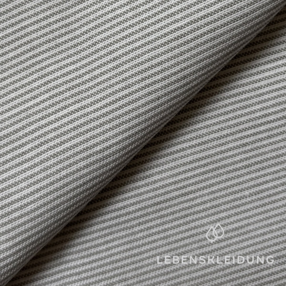 Re-Life Oxford Shirt Fabric - Light Grey - White sample – Detail view