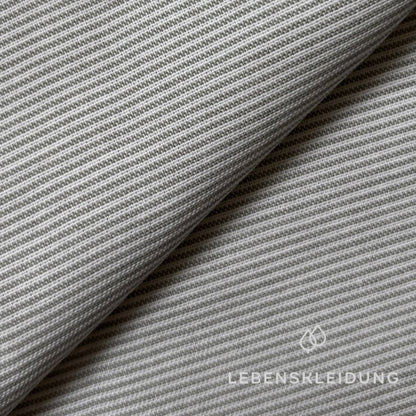 Re-Life Oxford Shirt Fabric - Light Grey - White sample – Detail view