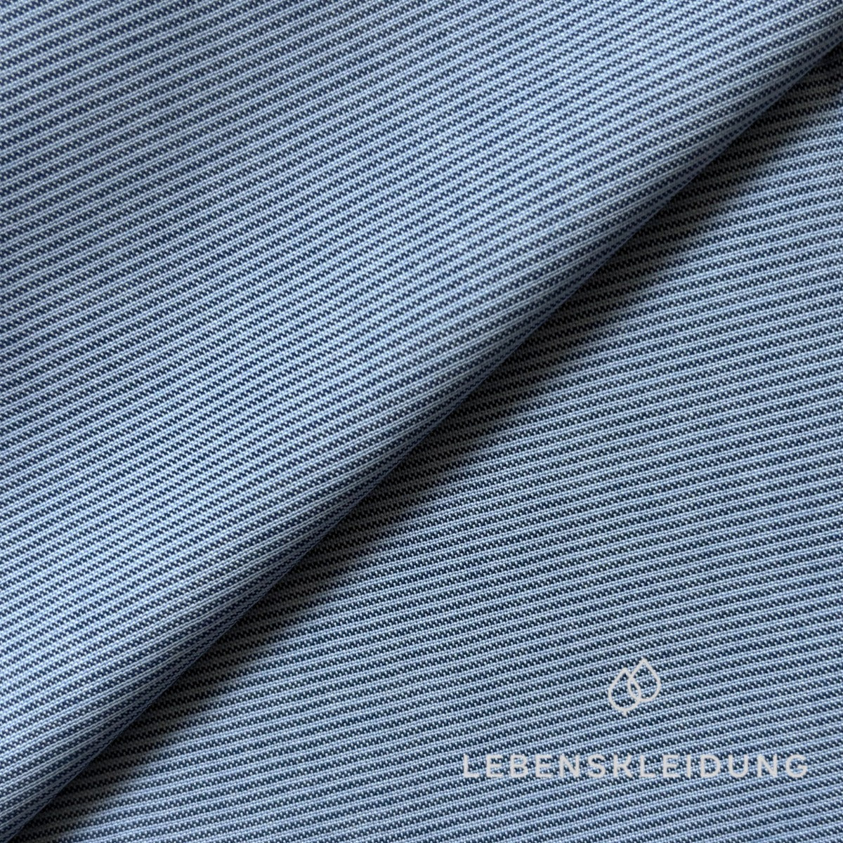 Re-Life Oxford Hemdenstoff - Hellblau - Blau gestreift Muster – Nahaufnahme