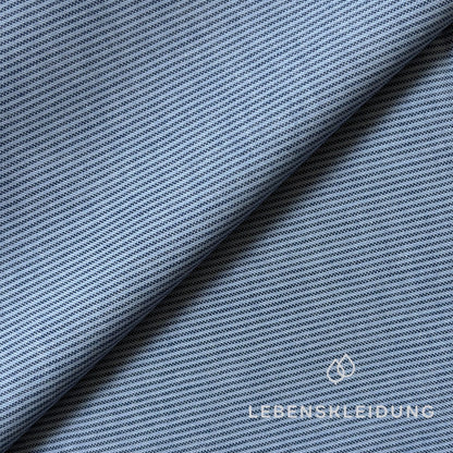 Re-Life Oxford Hemdenstoff - Hellblau - Blau gestreift Muster – Nahaufnahme