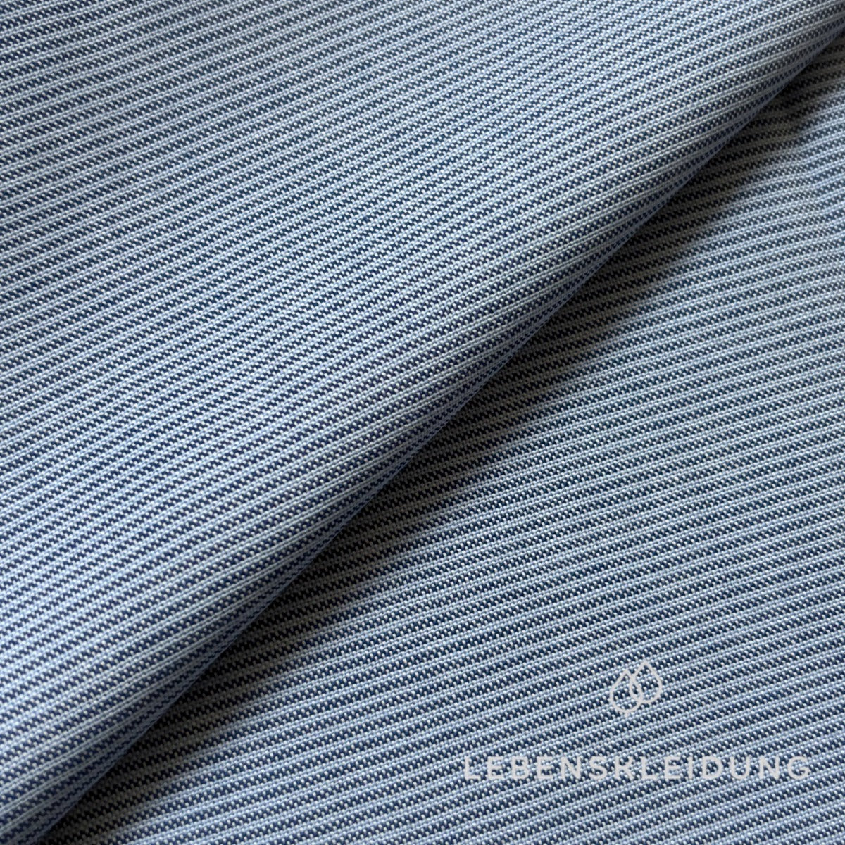 Re-Life Oxford Hemdenstoff - Hellblau - Blau gestreift – Nahaufnahme