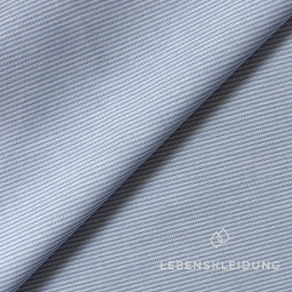 Re-Life Oxford shirting fabric - Light blue - White striped sample