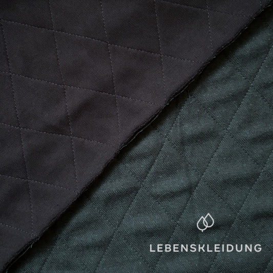 Re-Life Steppstoff Flanell-Sweat meliert - Scot Green meliert Muster – Detailansicht