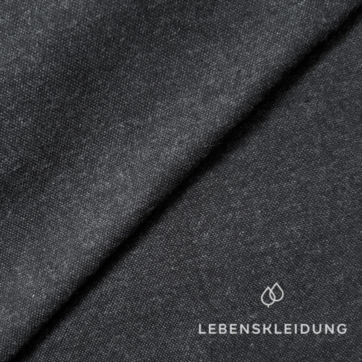 Re-Life Flanell Stoff - Anthrazit meliert – Nahaufnahme