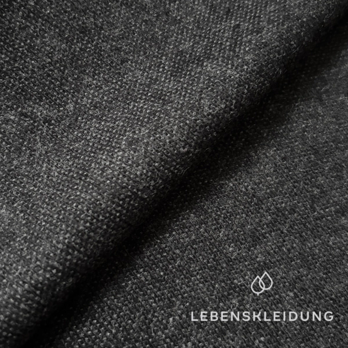 Re-Life Flanell Stoff - Anthrazit meliert Muster – Detailansicht