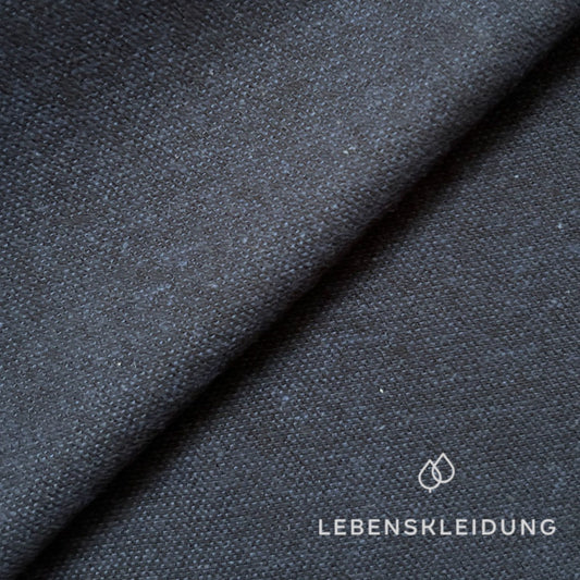 Re-Life Flanell Stoff - Navy meliert Muster – Detailansicht