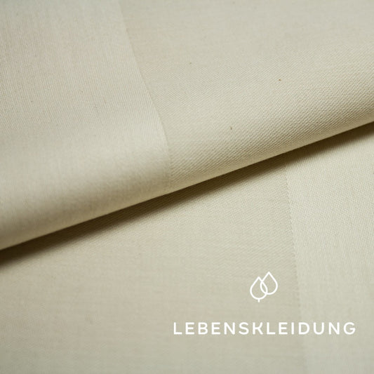 Organic striped satin - natural