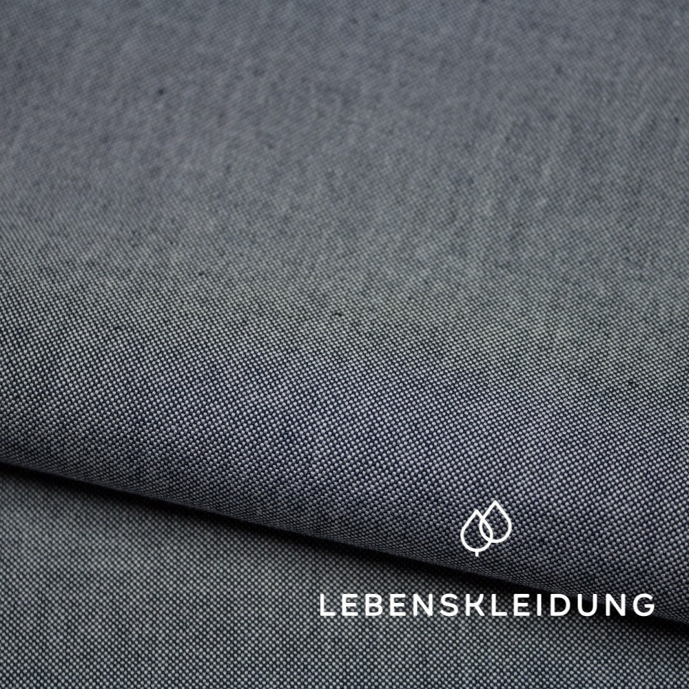 Bio Canvas Stoff - Natur-Blau – Nahaufnahme