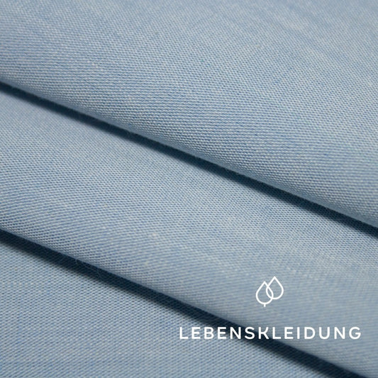 Organic Chambray - Natural Blue sample