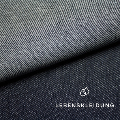 Tissu denim biologique NIZZA 15,9 OZ - Bleu – Gros plan