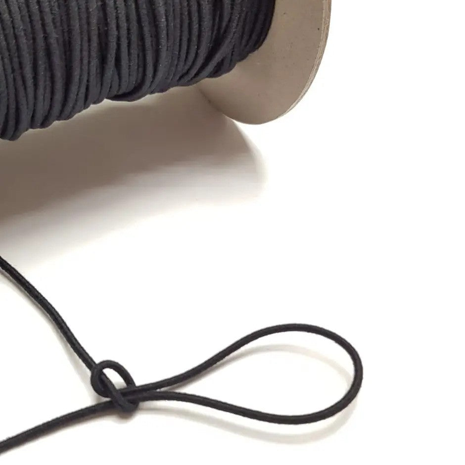 Cordon en caoutchouc bio - 2,2 mm - noir