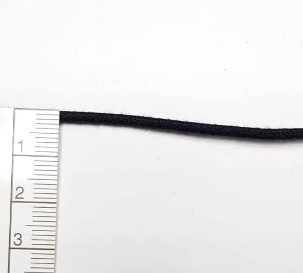 Cordon en caoutchouc bio - 2,2 mm - noir – Vue détaillée