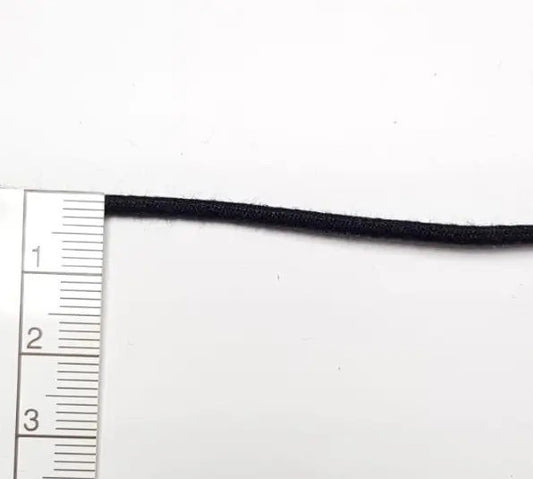 Cordon en caoutchouc bio - 2,2 mm - noir – Vue détaillée