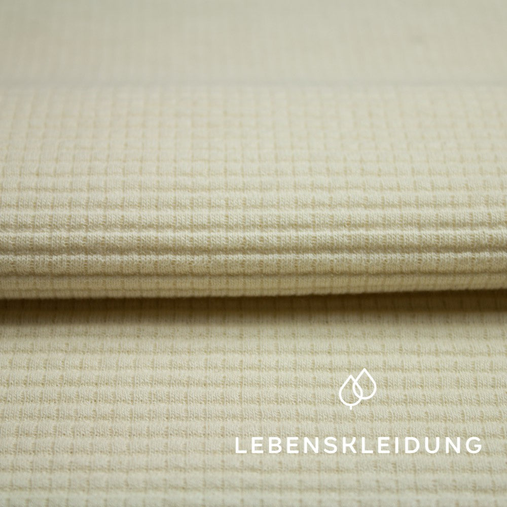 Bio Honeycomb Rib - Ecru – Detailansicht