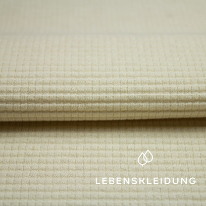 Bio Honeycomb Rib - Ecru – Detailansicht