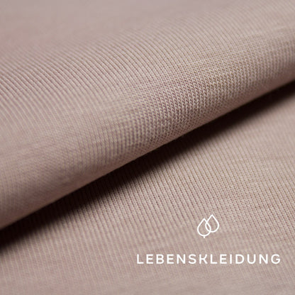 Bio Stretch Jersey Stoff - Pink Clay Muster – Nahaufnahme
