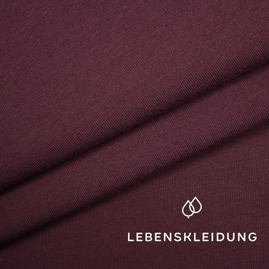 Organic Stretch Jersey Fabric - Burgundy sample