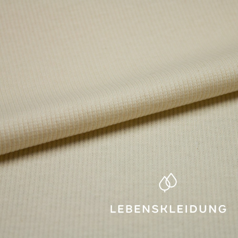 Organic Light Rib - Ecru sample – Close-up