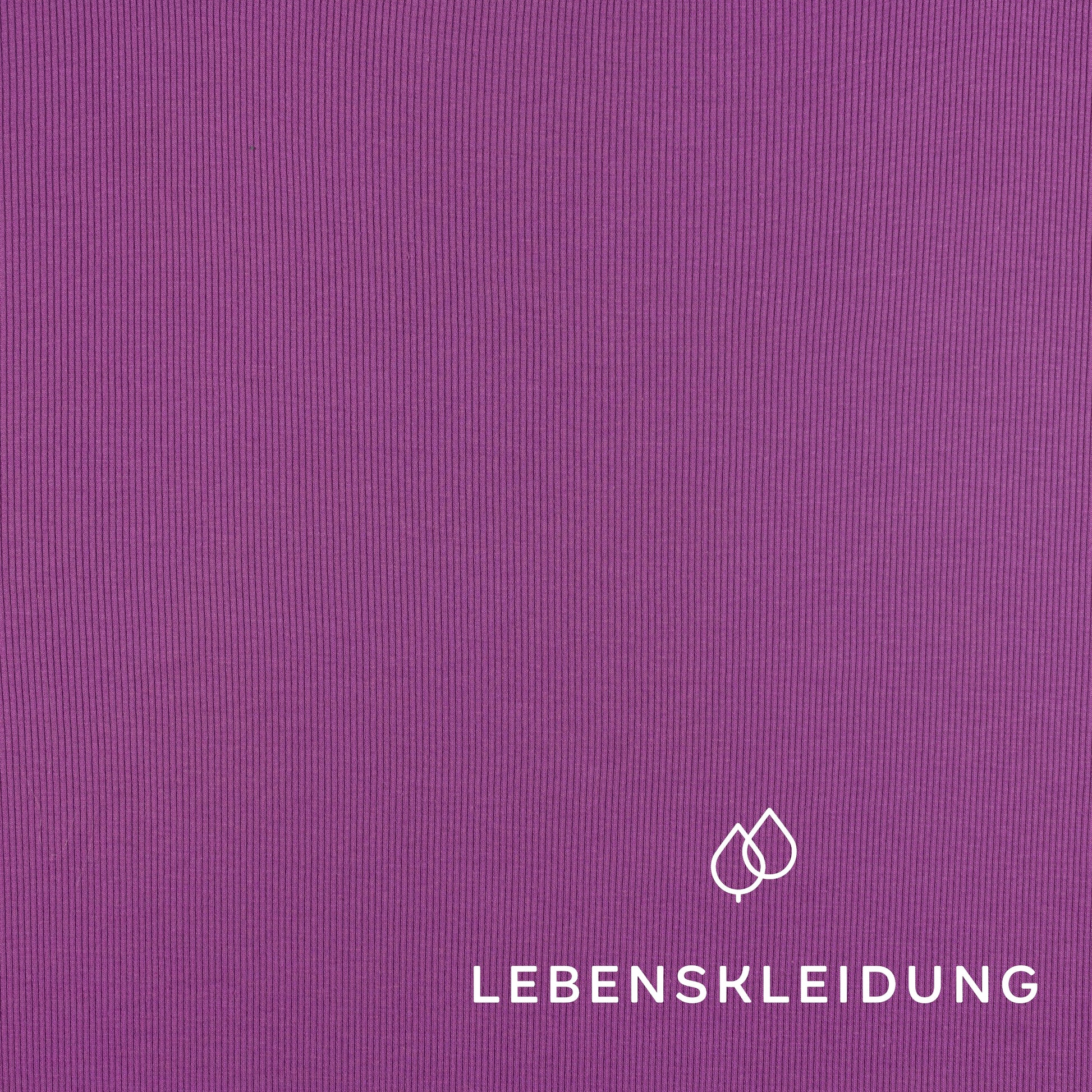 Bio Bündchen Stoff - Soft Grape Muster – Detailansicht