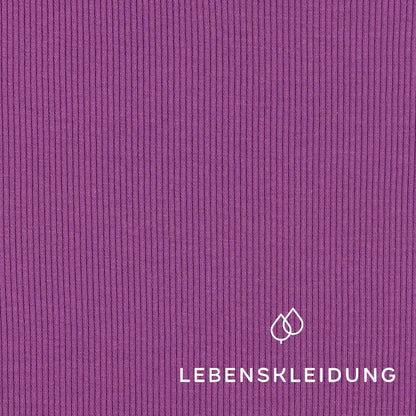 Bio Bündchen Stoff - Soft Grape – Nahaufnahme