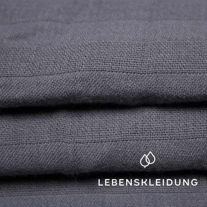 Bio Musselin - Anthrazit Muster – Detailansicht