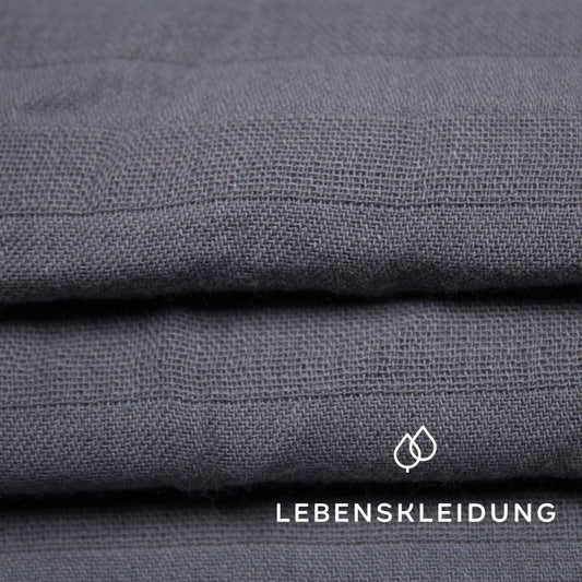 Organic muslin - anthracite sample – Detail view