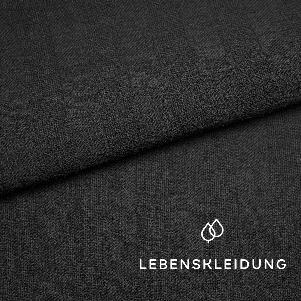 Bio Musselin - Black Muster – Detailansicht