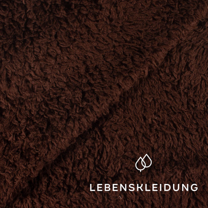 Bio Plüsch Stoff - Schoko – Detailansicht