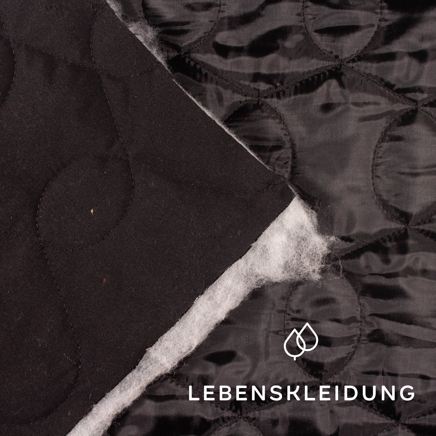 Couette en tissu recyclé biologique - échantillon noir – Texture du tissu