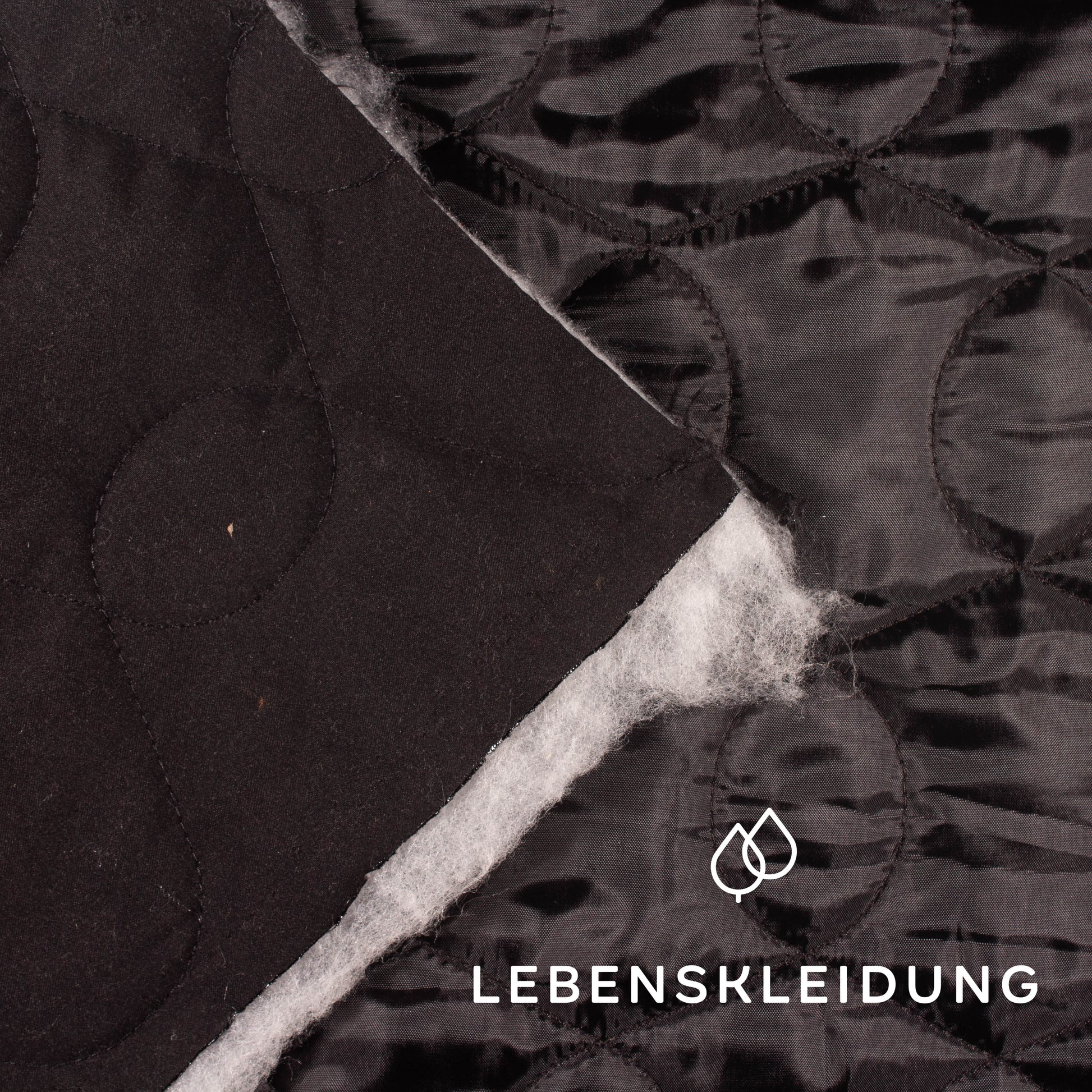 Couette en tissu recyclé biologique - échantillon noir – Texture du tissu