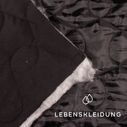 Couette en tissu recyclé biologique - échantillon noir – Texture du tissu