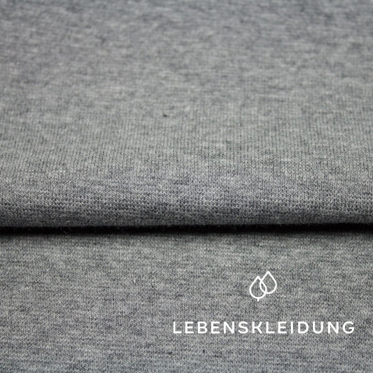 Bio Bündchen Stoff - Grau meliert - dunkel Muster – Detailansicht