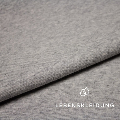 Organic ribbing fabric - grey melange - light sample