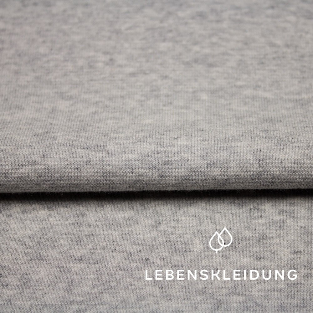 Organic ribbing fabric - grey melange - light sample – Detail view