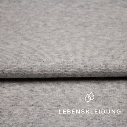 Organic ribbing fabric - grey melange - light sample – Detail view