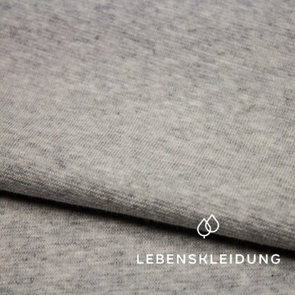 Organic ribbing fabric - grey melange - light sample – Close-up
