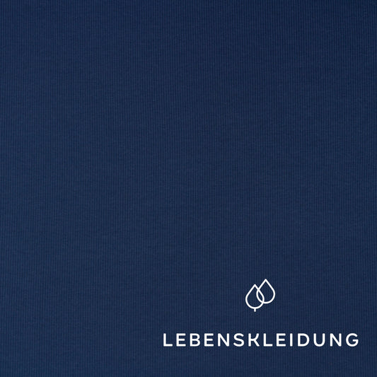 Bio Bündchen Stoff - Denim Blue Muster – Detailansicht