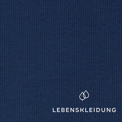 Bio Bündchen Stoff - Denim Blue – Nahaufnahme