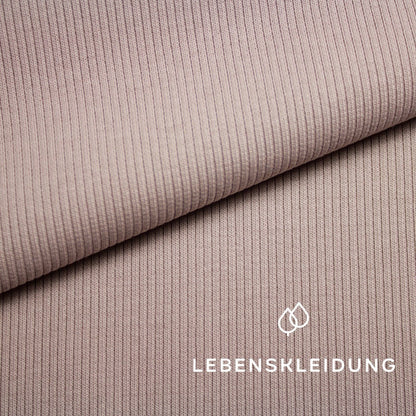 Organic ribbing fabric - Pink Clay – Detail view