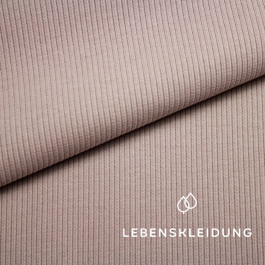 Organic ribbing fabric - Pink Clay sample – Detail view