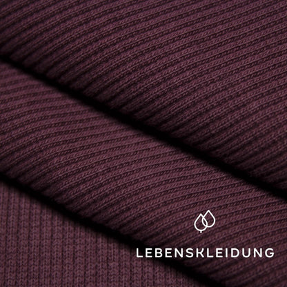 Bio RIB 2x1 (Bündchen) - Weinrot NEU Muster – Detailansicht