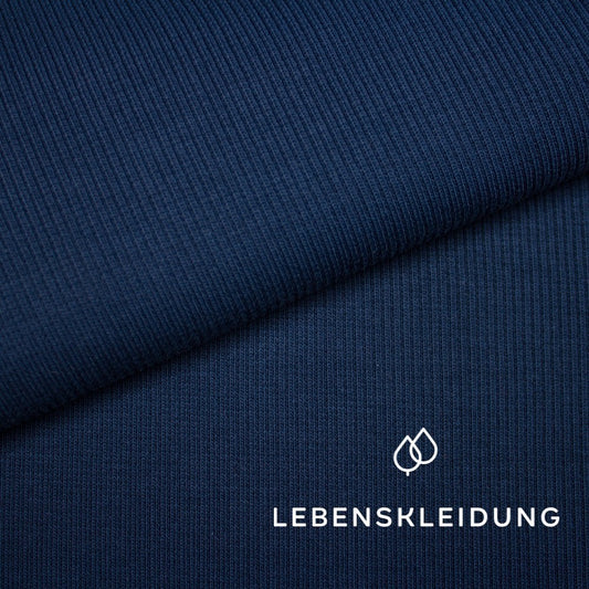 Organic RIB 2x1 (cuffs) - Navy (light) sample