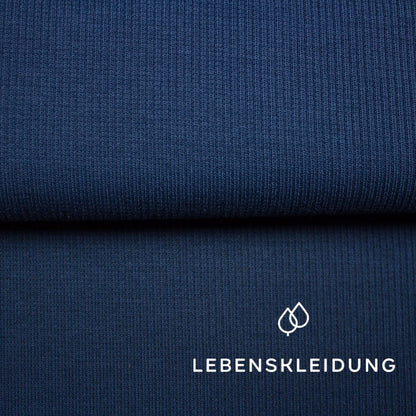 Bio RIB 2x1 (Bündchen) - Navy (hell) Muster – Detailansicht