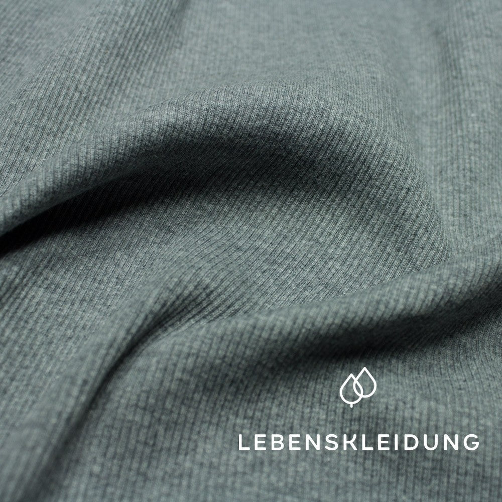 Bio RIB 2x1 (poignets) - Gris chiné - foncé