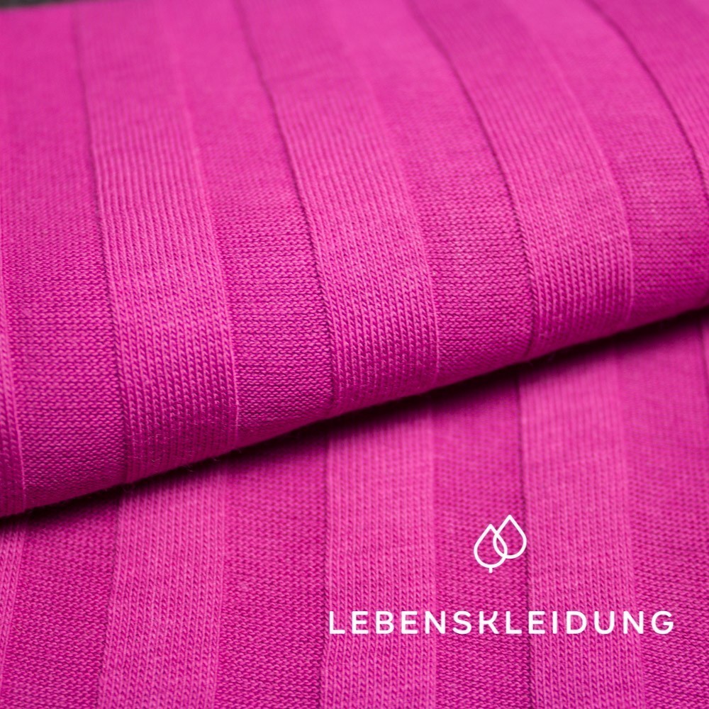 Organic ribbed jersey, wide - Fuchsia Pink sample