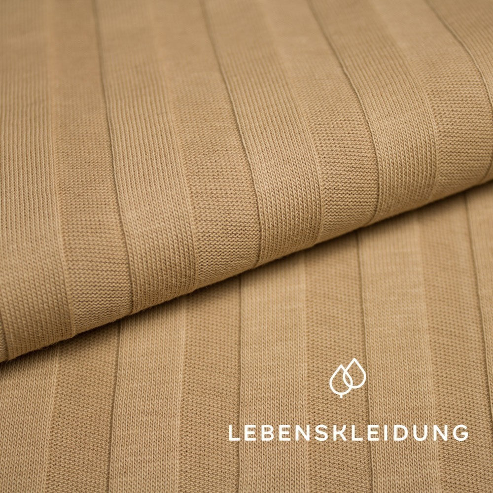 Organic rib jersey, wide - Subtle Hazelnut
