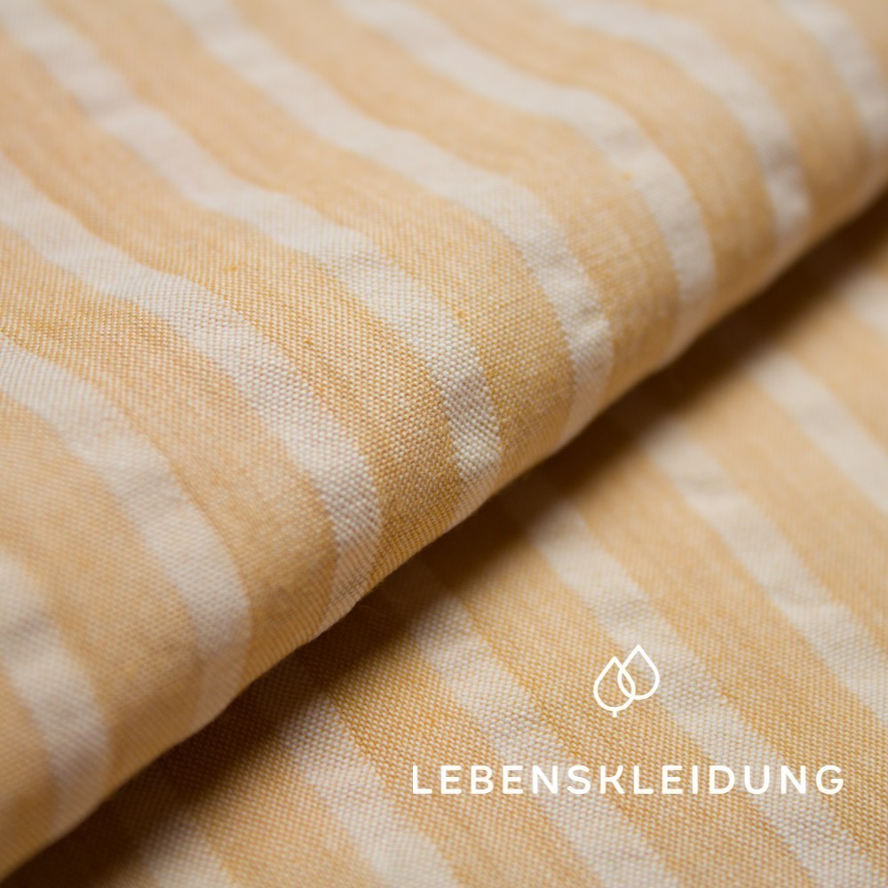 Bio Seersucker - Subtle Hazelnut Muster – Detailansicht