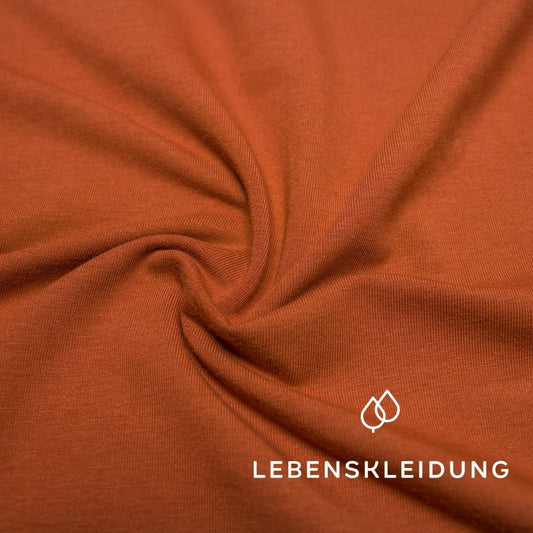 Organic stretch jersey fabric - henna sample